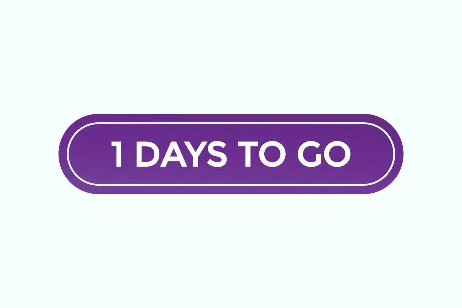 1days, left countdown to go one time template,1  day countdown left banner label button vector