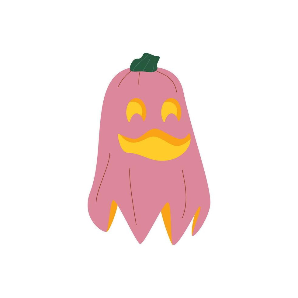 Halloween pumpkins, autumn holiday. A pumpkin with a carved smile. Ghost pumpkin. vector