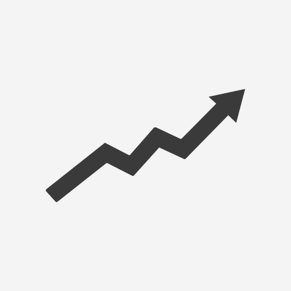 Arrow graph chart icon vector. Business growth symbol. Concept of sales symbol. Economic Arrow vector