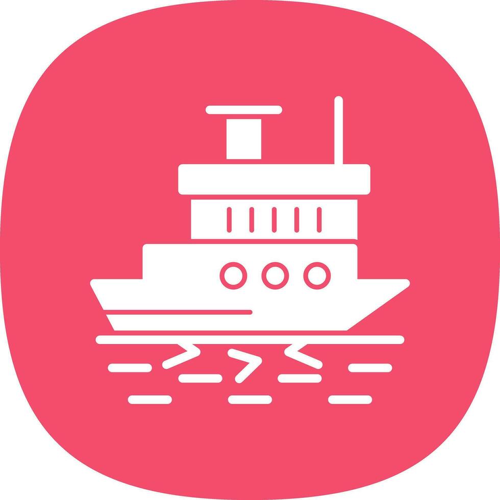 Icebreaker ship in action Vector Icon Design