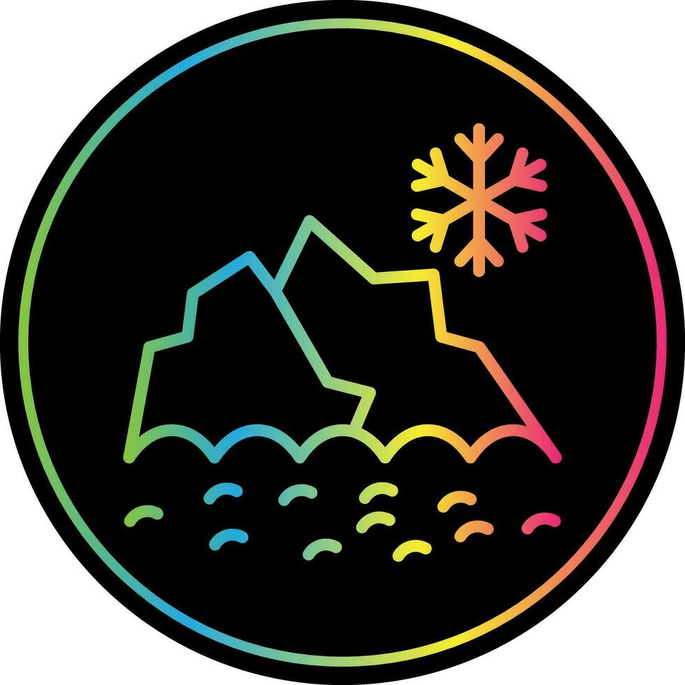 Snowy mountain peak Vector Icon Design