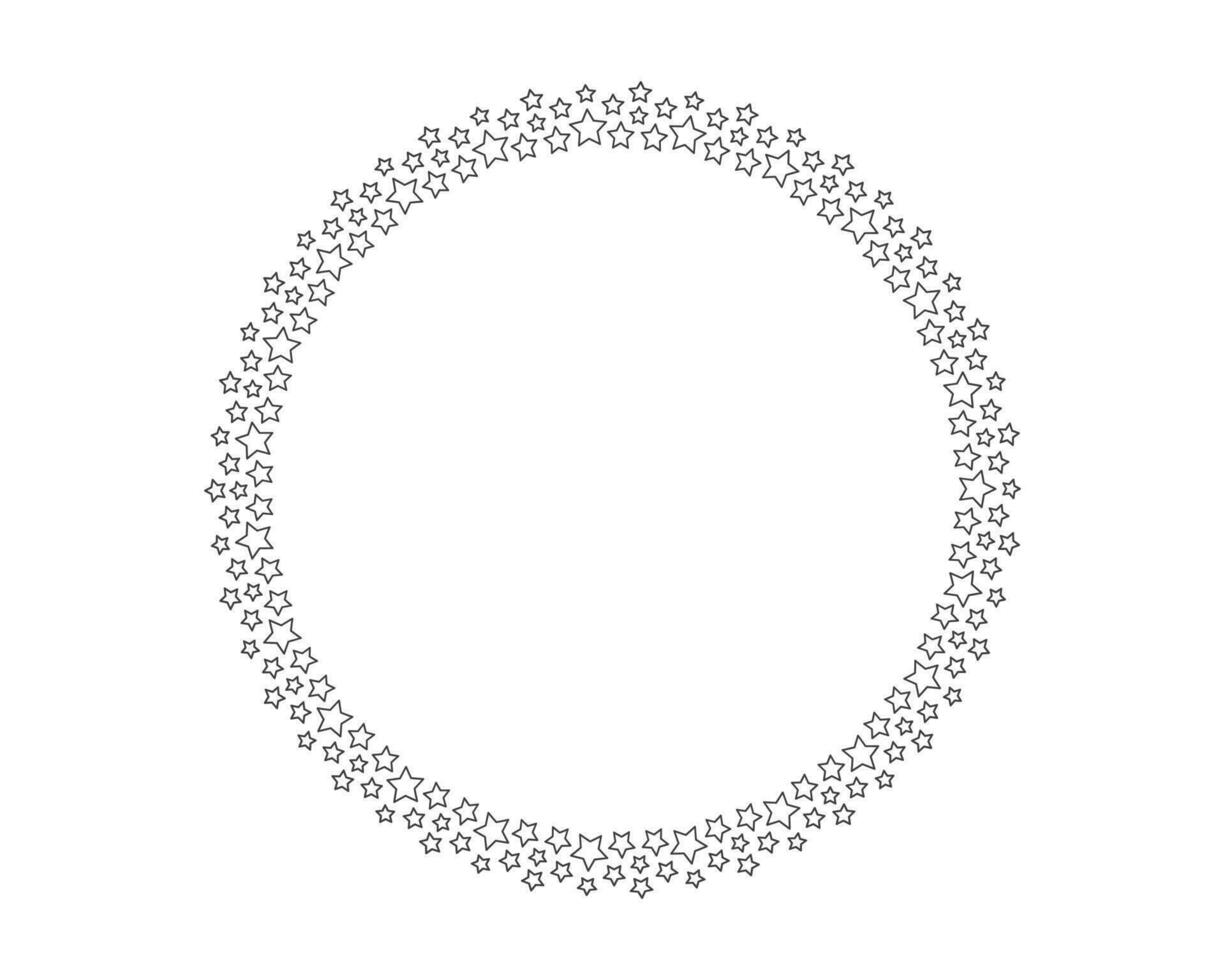 Start decoration frame in vector. Stars abstract round border. vector