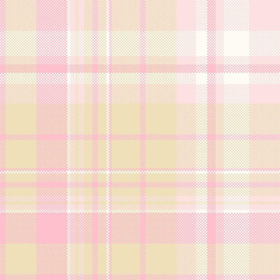 Plaid texture vector of textile fabric tartan with a seamless check background pattern.