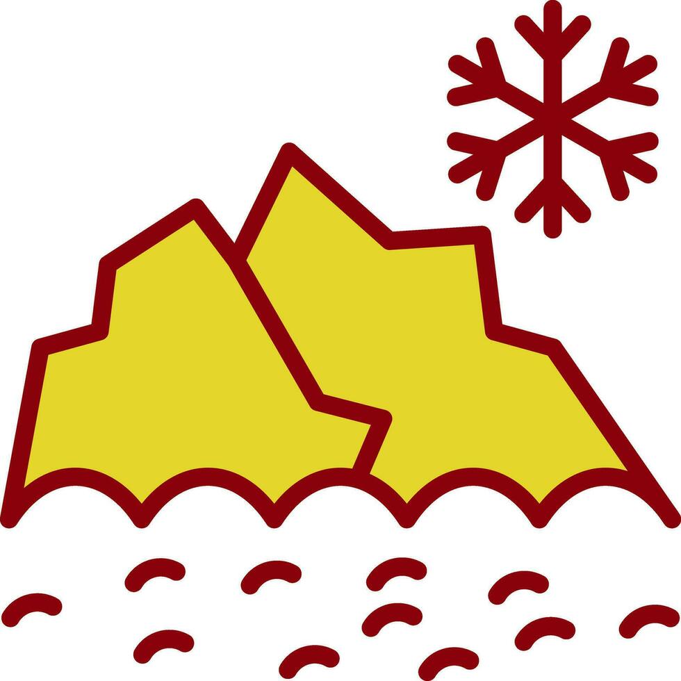 Snowy mountain peak Vector Icon Design