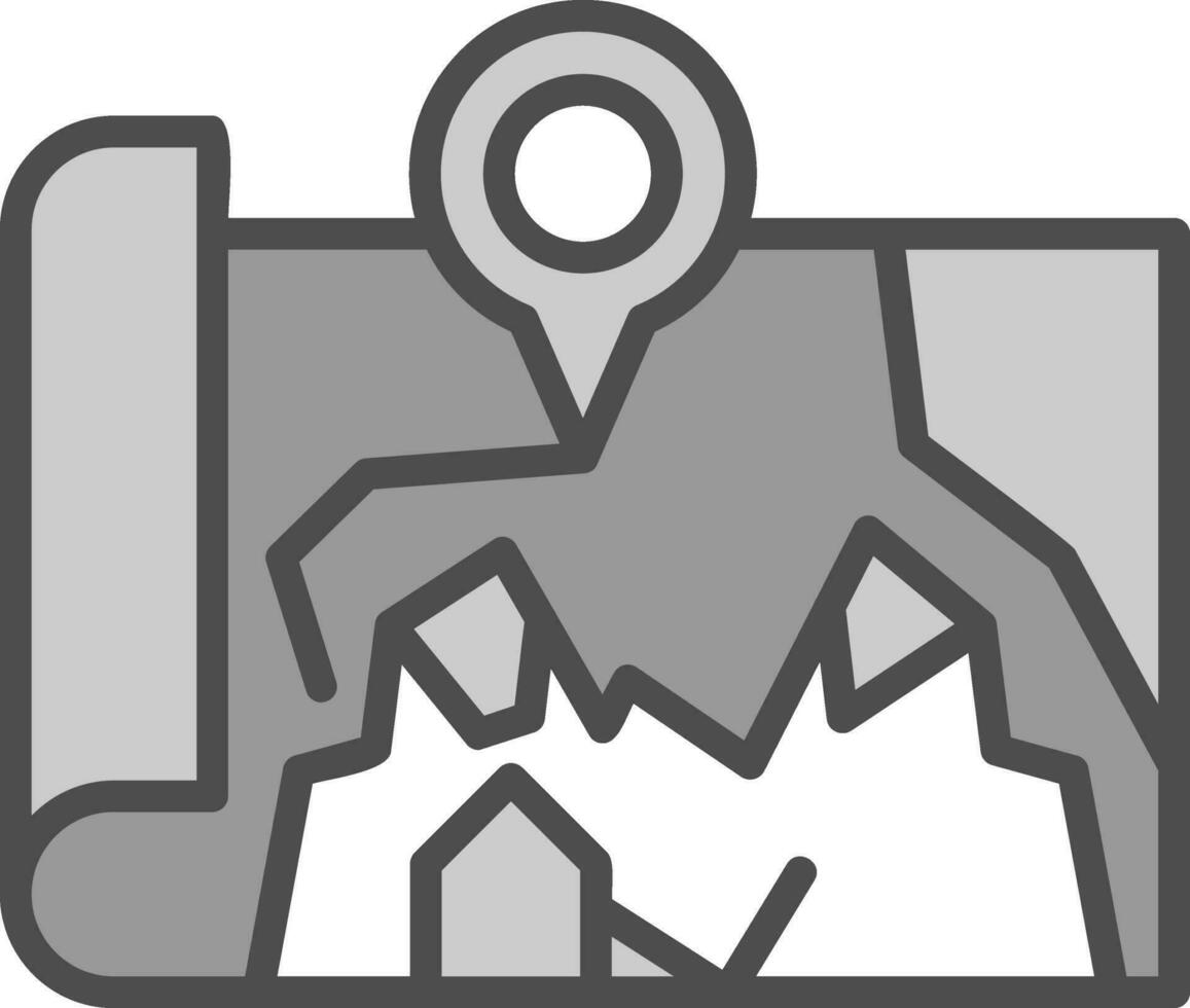 Nevado paisaje montañoso vector icono diseño