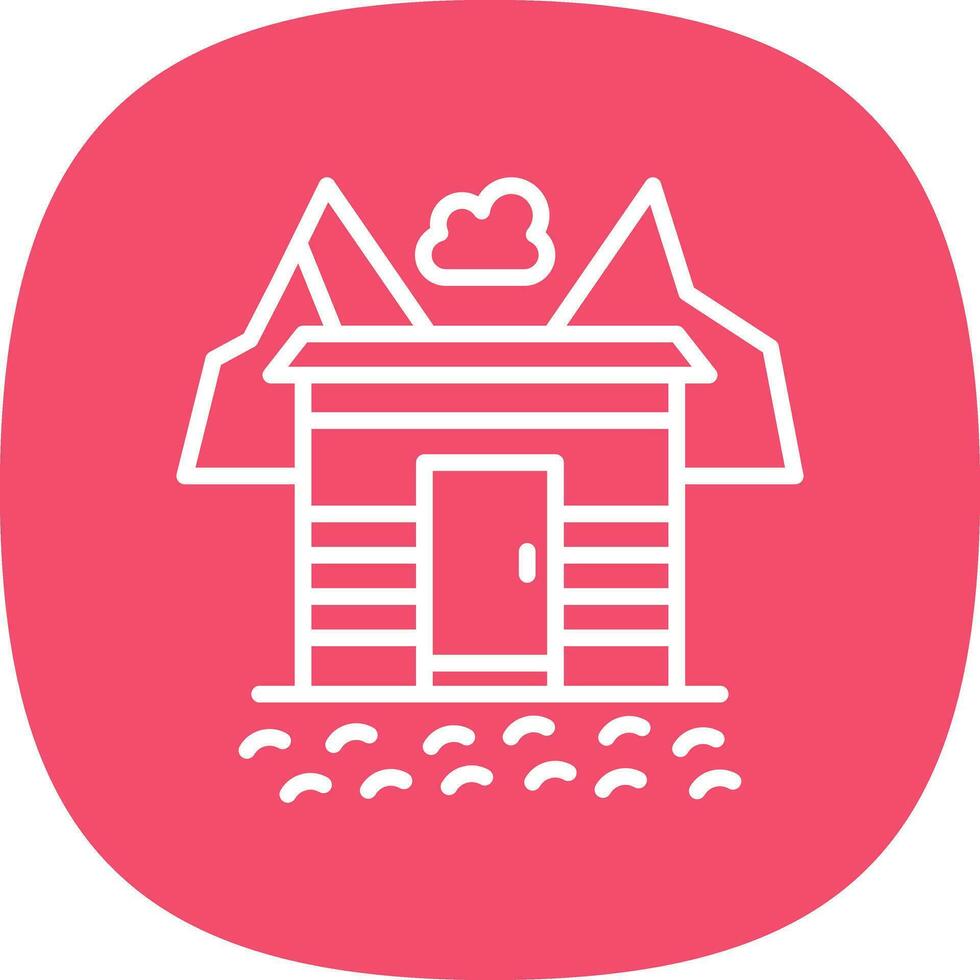 Snow-covered village Vector Icon Design