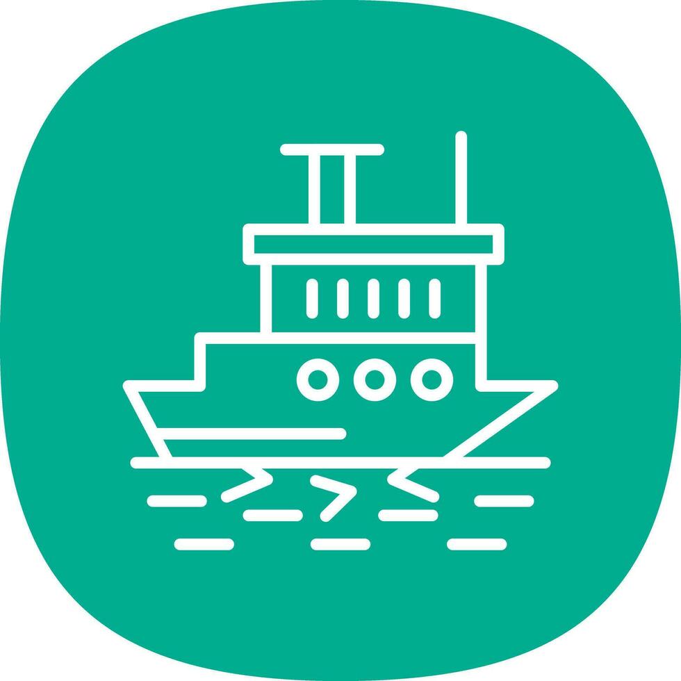 Icebreaker ship in action Vector Icon Design