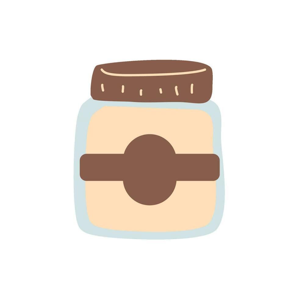 breakfast with hazelnut butter illustration vector