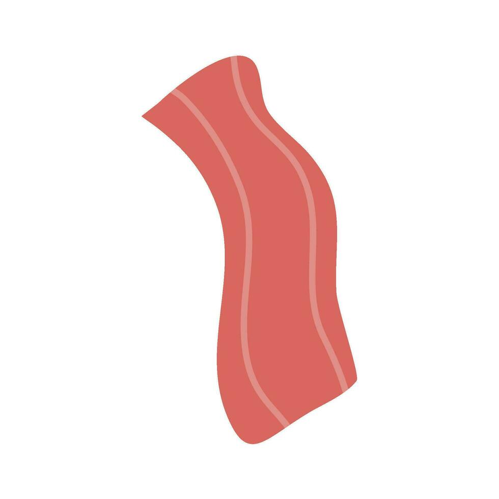 hand drawn roasted bacon strips vector