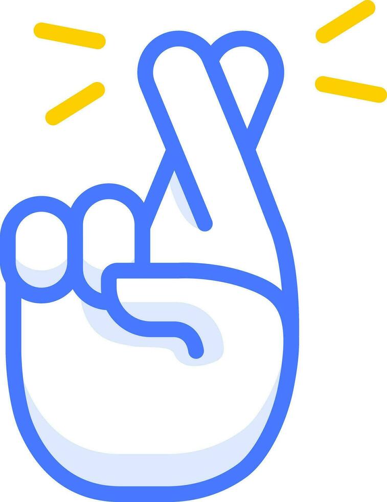 crossed fingers emoji icon sticker vector