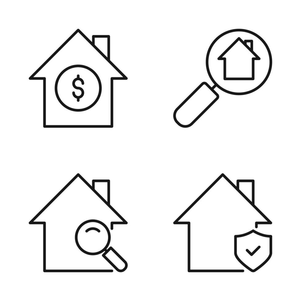 Editable Set Icon of Real Estate Home Finder, Vector illustration isolated on white background. using for Presentation, website or mobile app