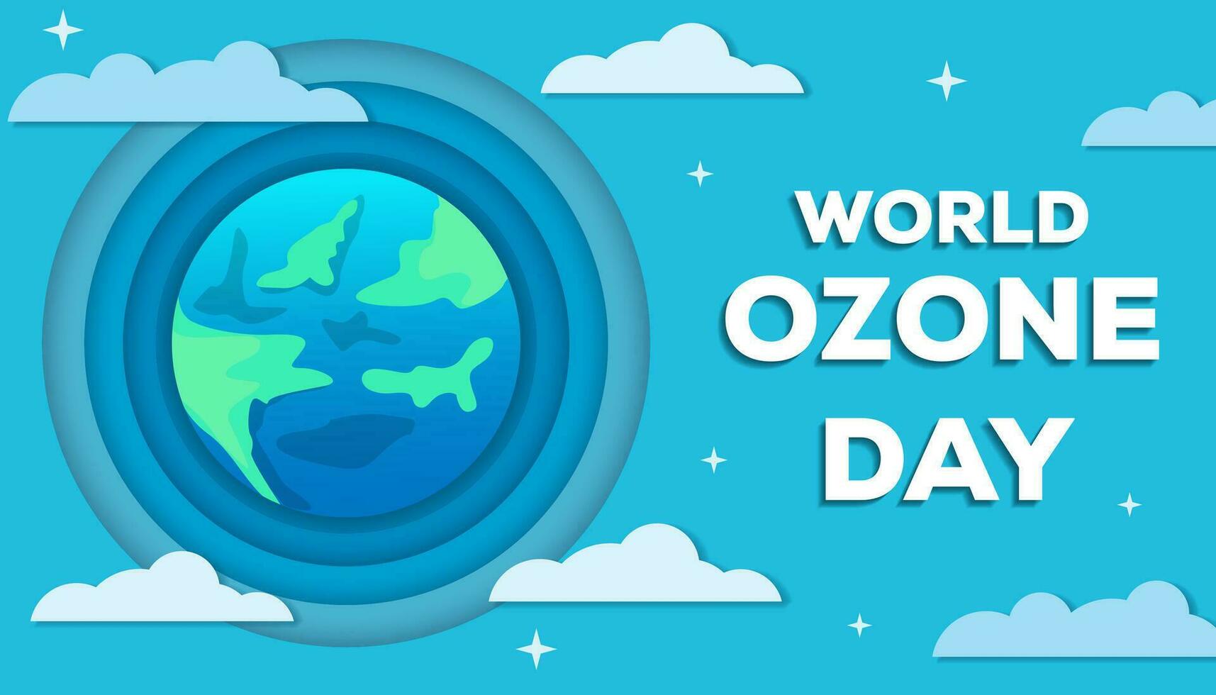 world ozone day background illustration in paper style vector