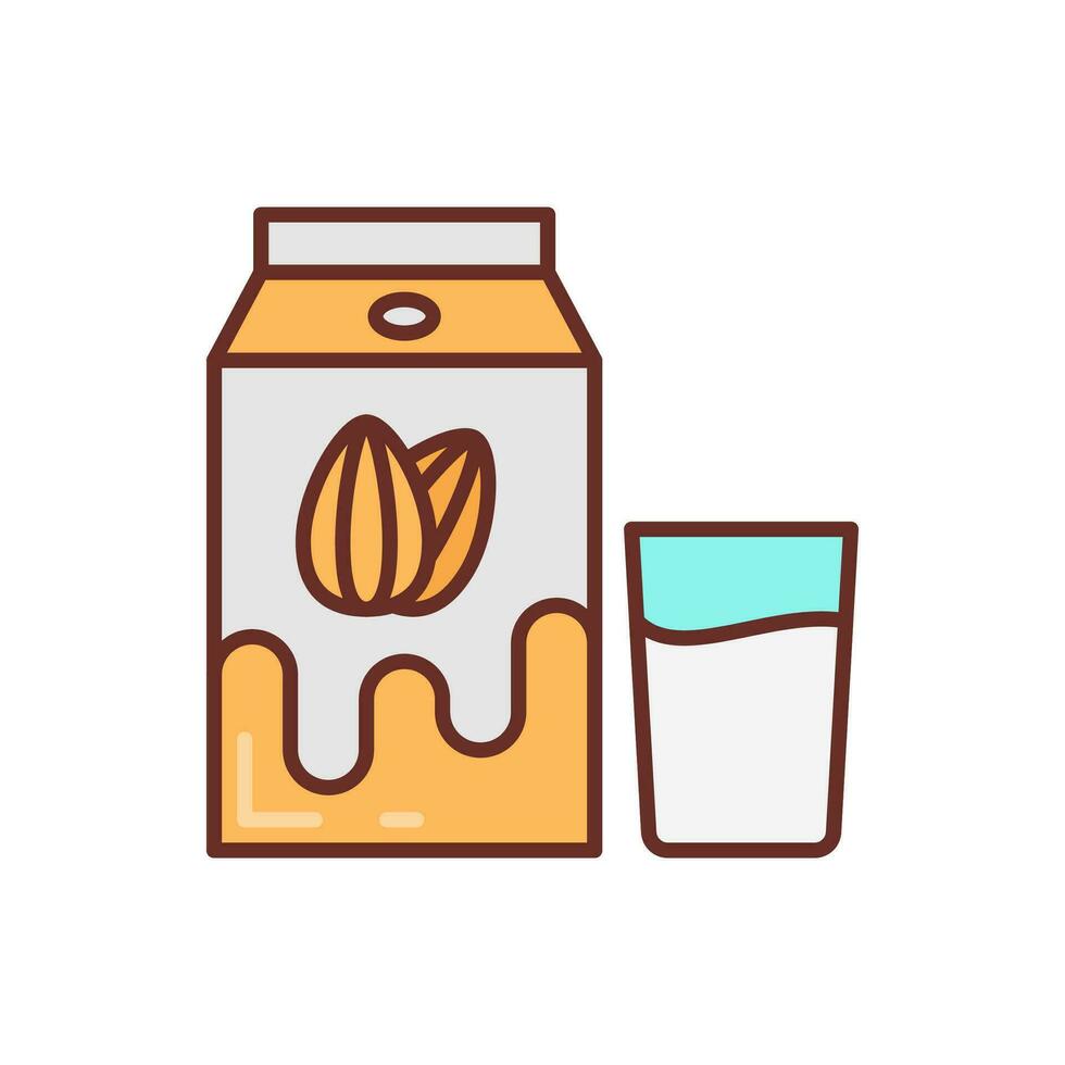 almendra Leche icono en vector. ilustración vector