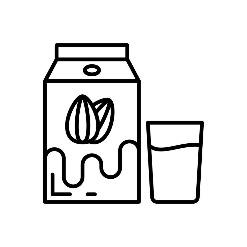 almendra Leche icono en vector. ilustración vector