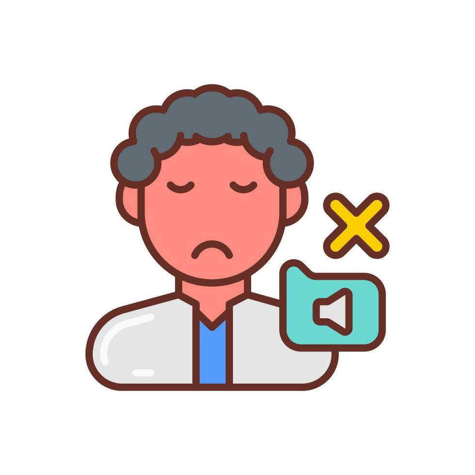 Speaking Inability icon in vector. Illustration vector