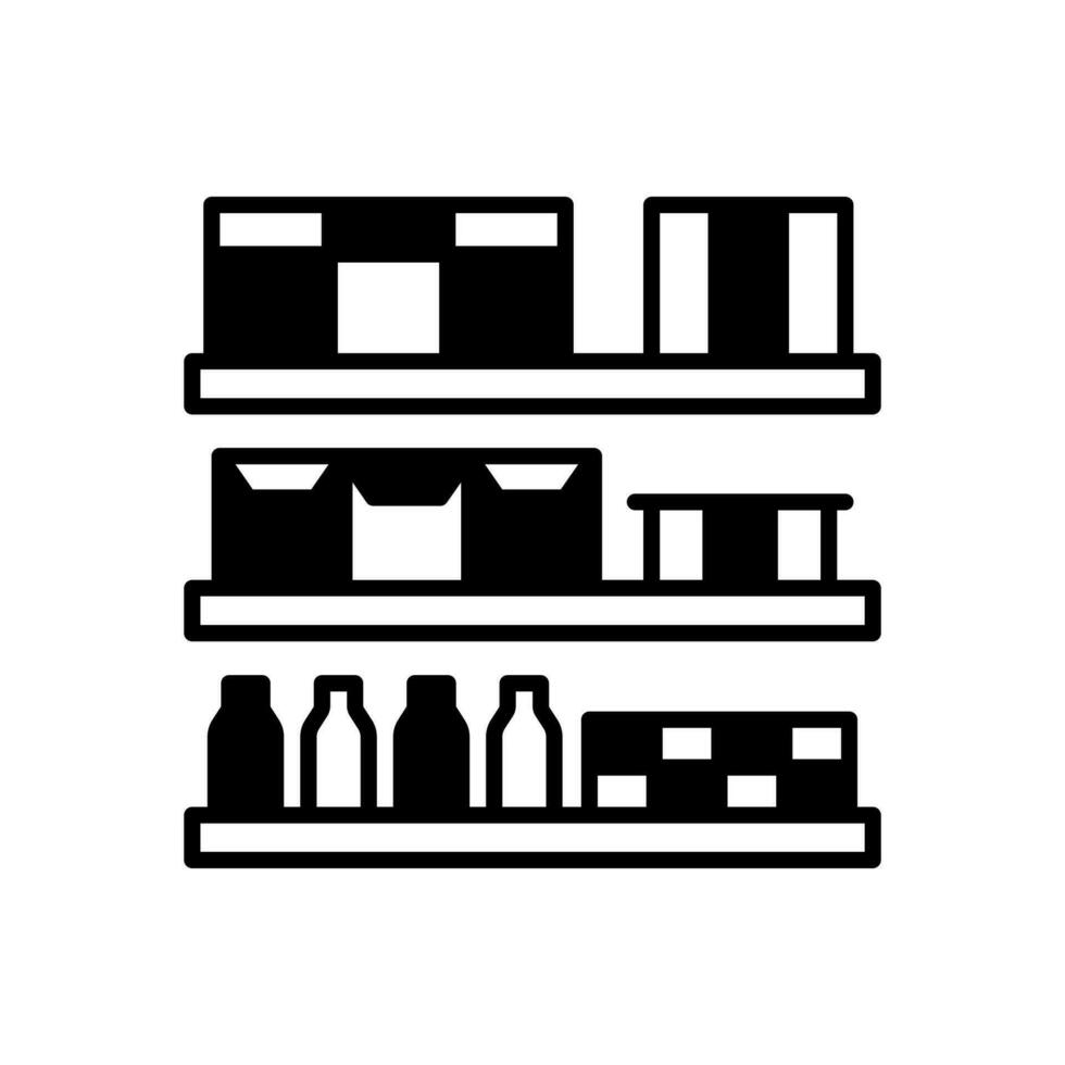 tienda de comestibles estantería icono en vector. ilustración vector