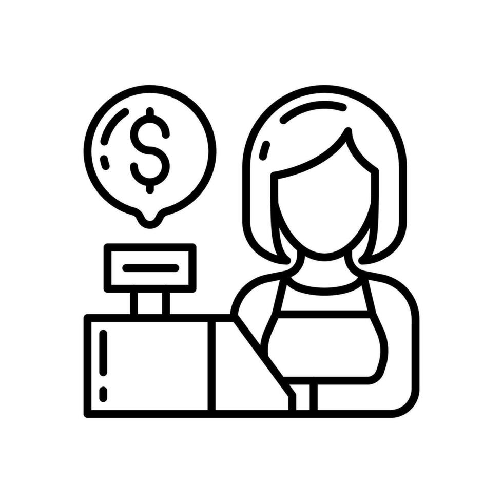 Cashier icon in vector. Illustration vector