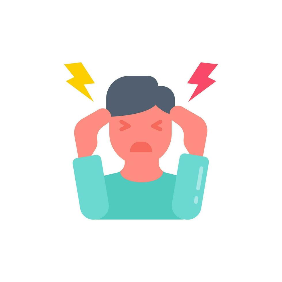 Headache icon in vector. Illustration vector