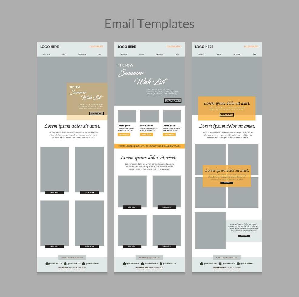 Email marketing newsletter template for fashion promotion business vector
