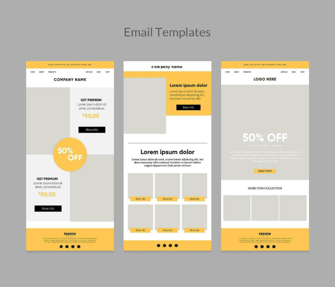 Email marketing newsletter template for fashion promotion business vector