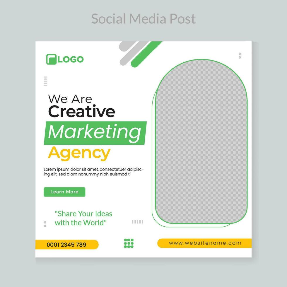 Digital business marketing banner for social media post template vector