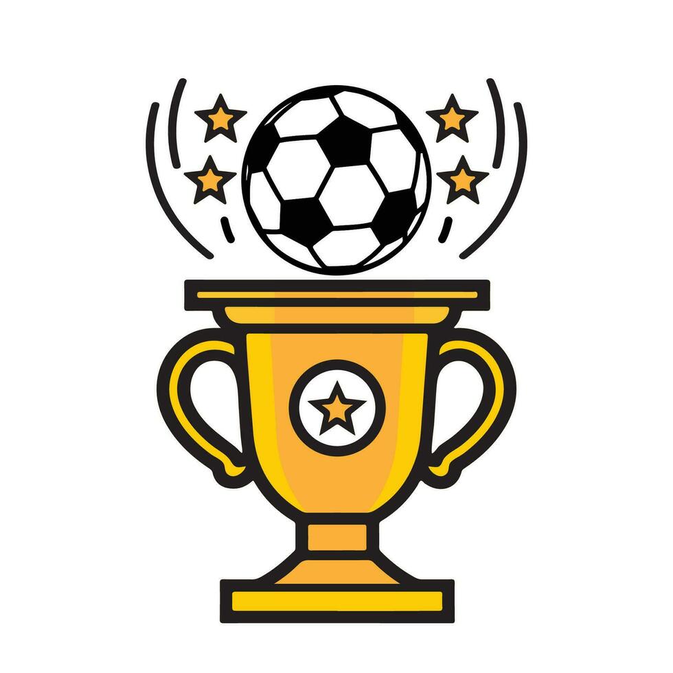 Football or Soccer Championship Trophy icon. vector