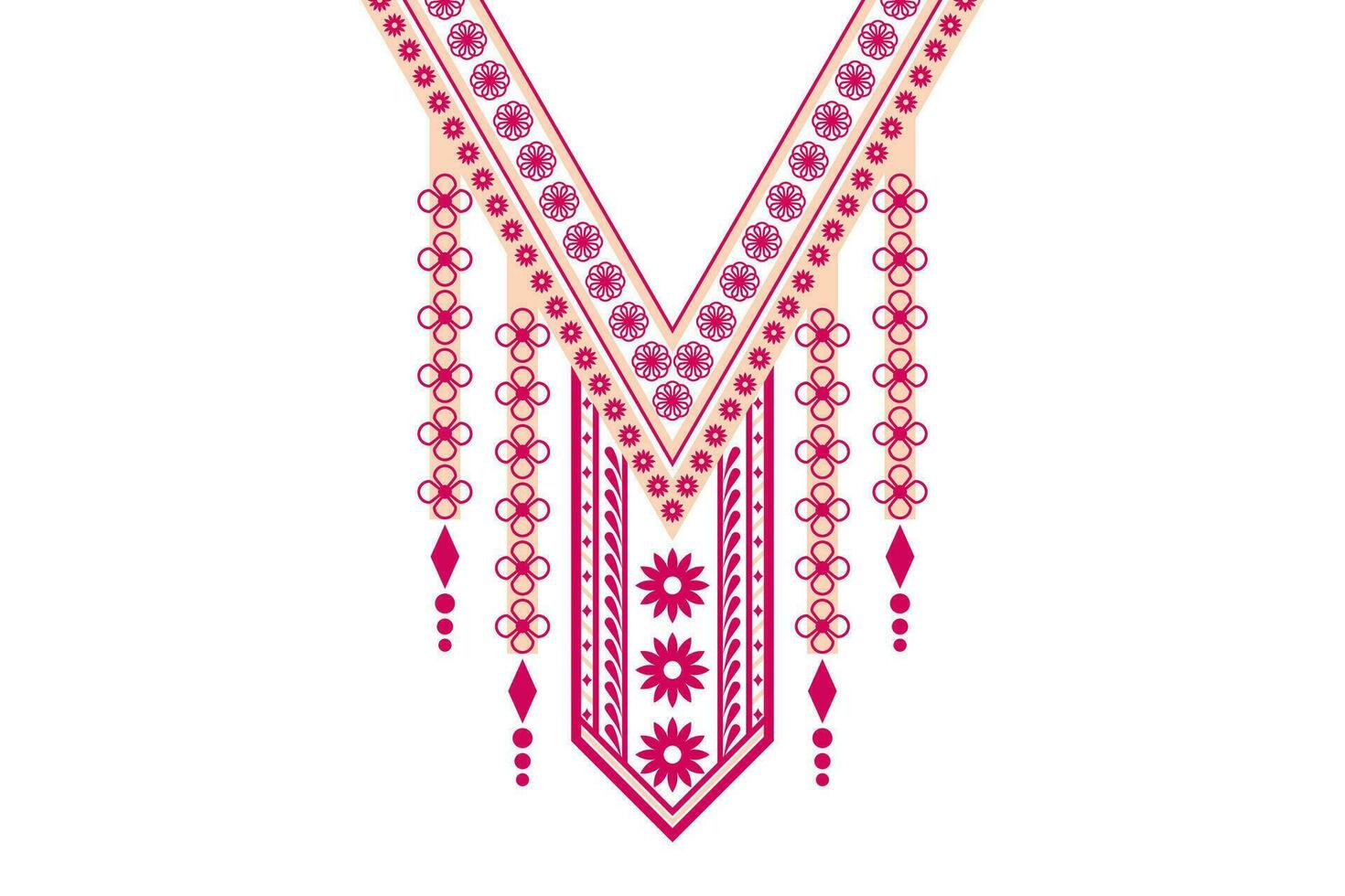 Beautiful ethnic collar lace oriental pattern traditional on black background. Aztec style embroidery abstract vector illustration. Designs for fashion texture, fabric, fashion women, print, clothes