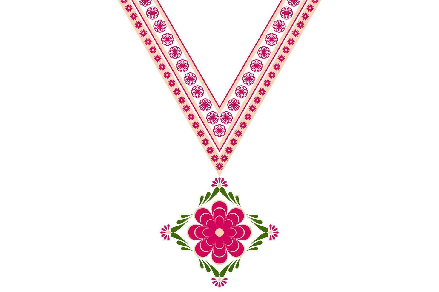 hermosa étnico collar cordón oriental modelo tradicional en blanco antecedentes. azteca estilo bordado resumen vector ilustración. diseños para Moda textura, tela, Moda mujer, imprimir, ropa