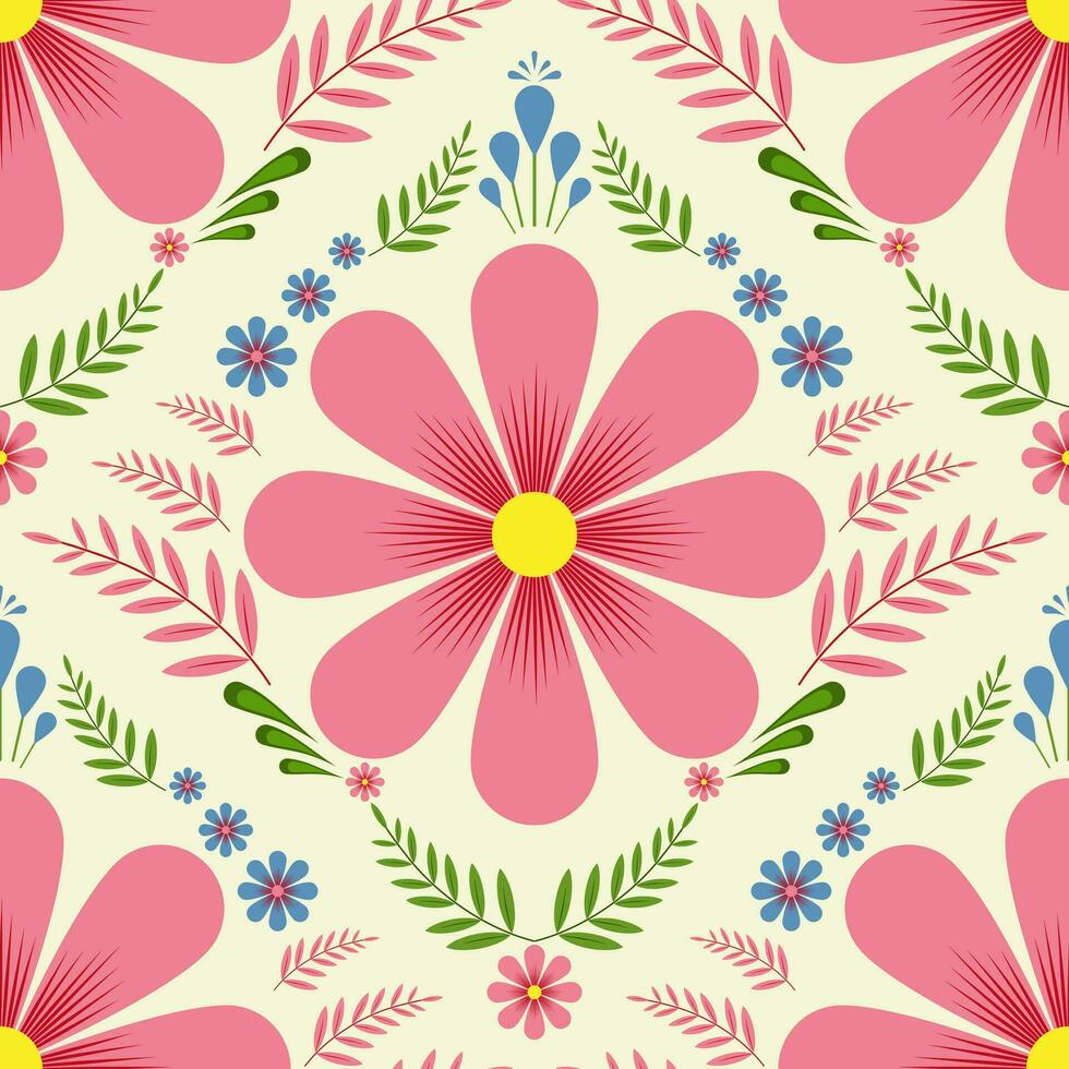 floral modelo antecedentes diseño para cerámico loseta patrón, vector patrón, linda ilustración, loseta diseño, envoltura, fondo de pantalla, tarjeta, plantilla, imprimir, vector, ilustración, cubrir