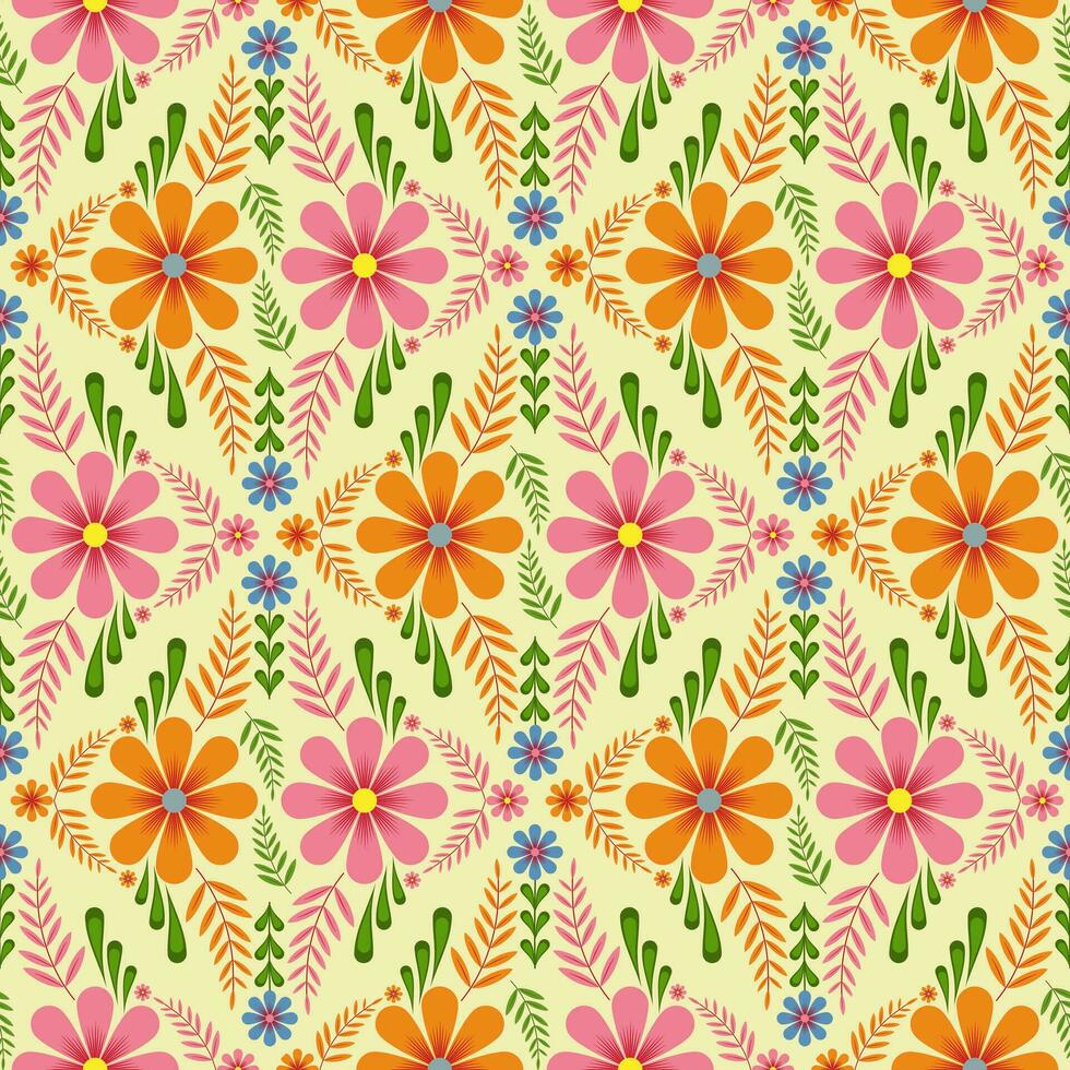 floral pattern background design for ceramic tile pattern, vector pattern, cute illustration, tile design, wrap, wallpaper, card, template, print, vector, illustration, cover
