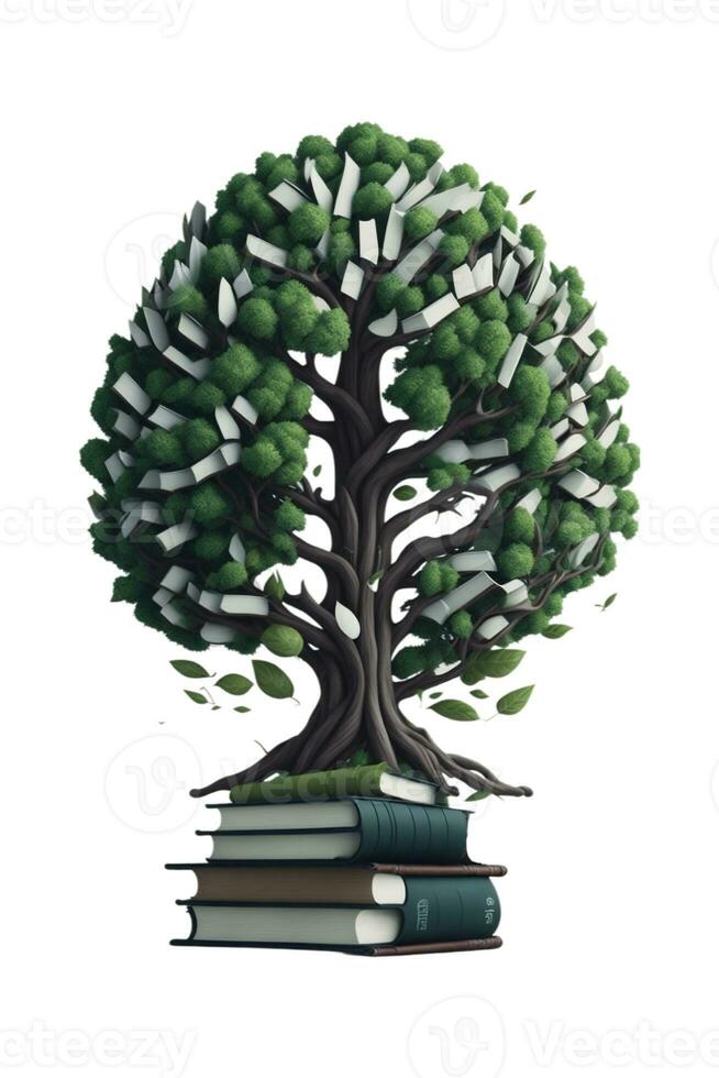 tree of knowledge with books instead of leaves photo