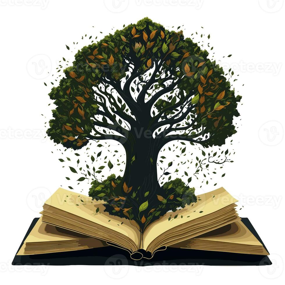 tree of knowledge with books instead of leaves photo