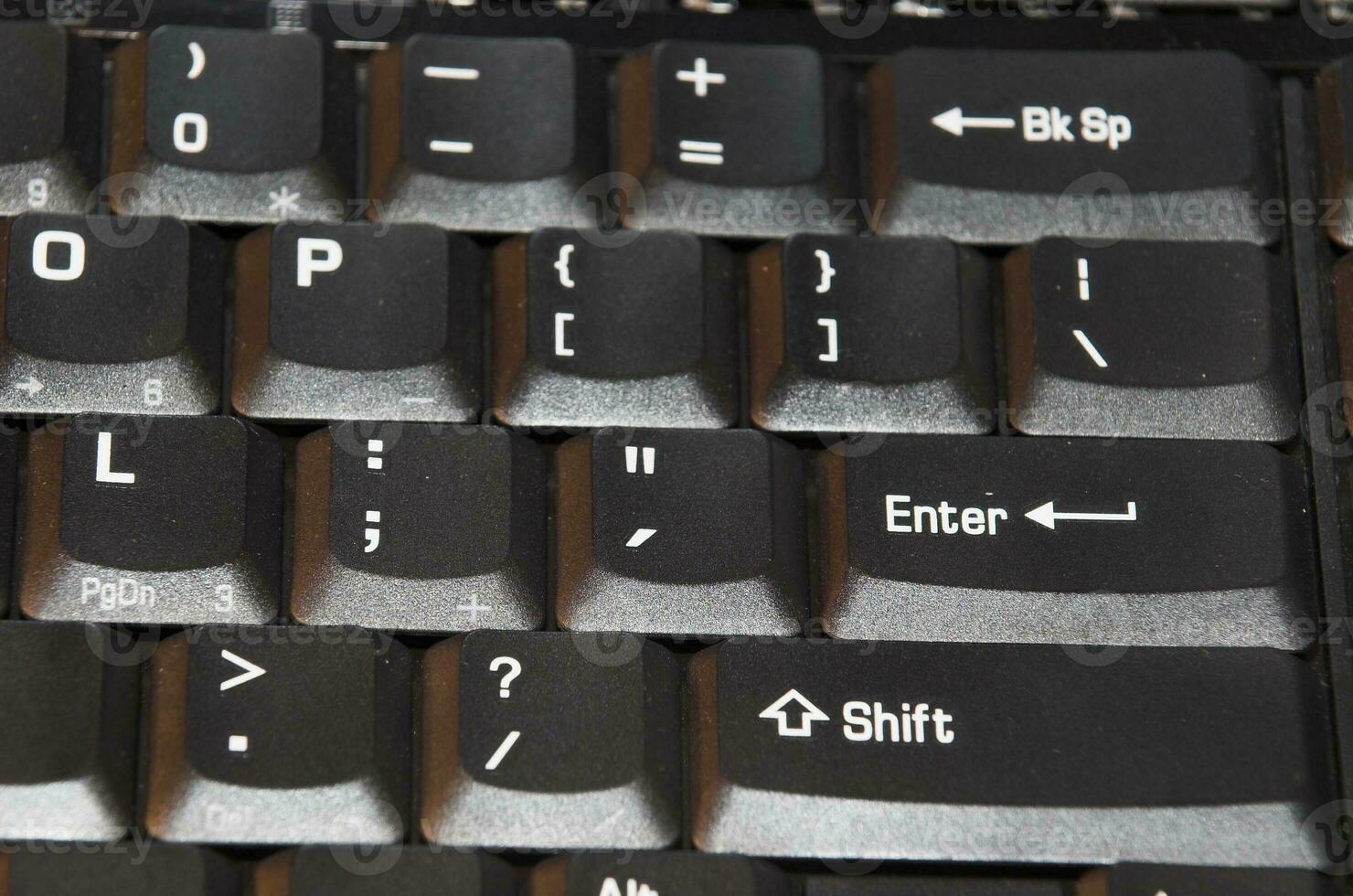 a black computer keyboard forming an IT background photo