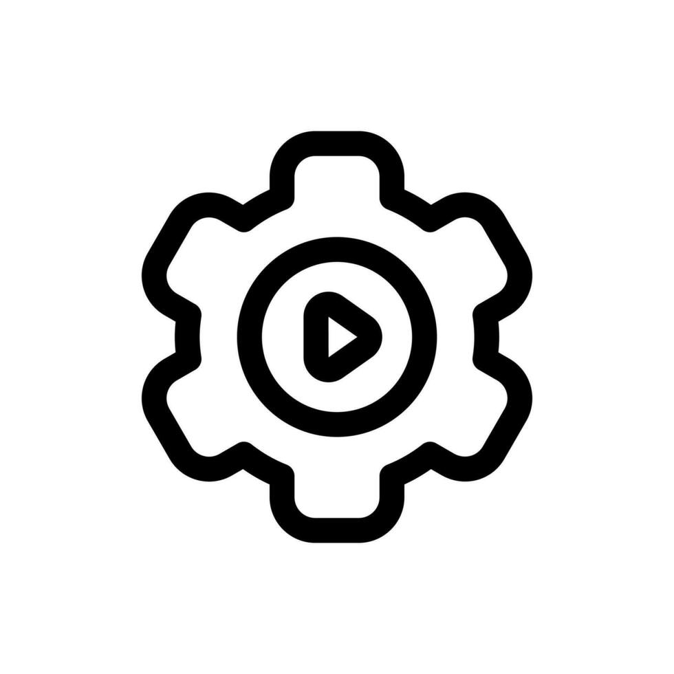 Simple Management icon combined with play button icon. The icon can be used for websites, print templates, presentation templates, illustrations, etc vector