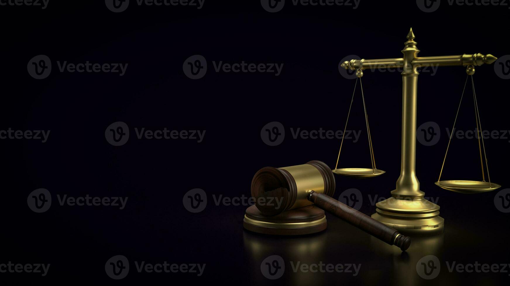 The Hammer and Libra for law and justice concept 3d rendering photo