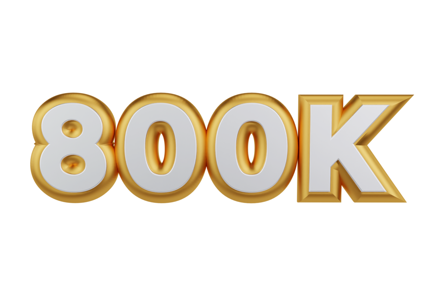800K 3d rendered transparent text png
