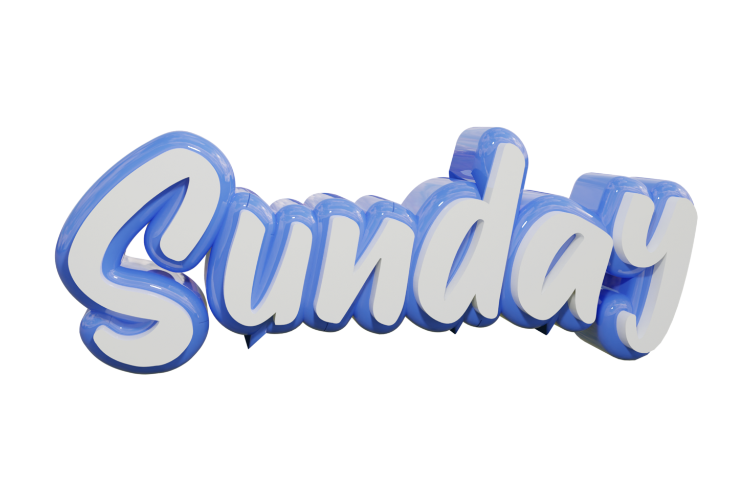 Sunday 3d transparent text design png