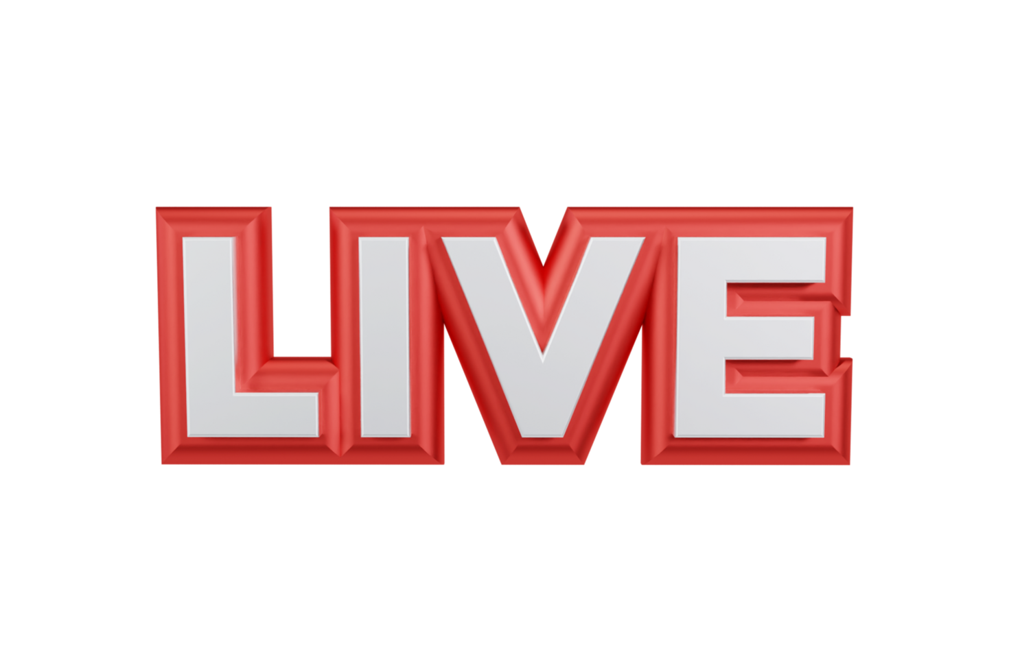 Live 3d rendered transparent text png