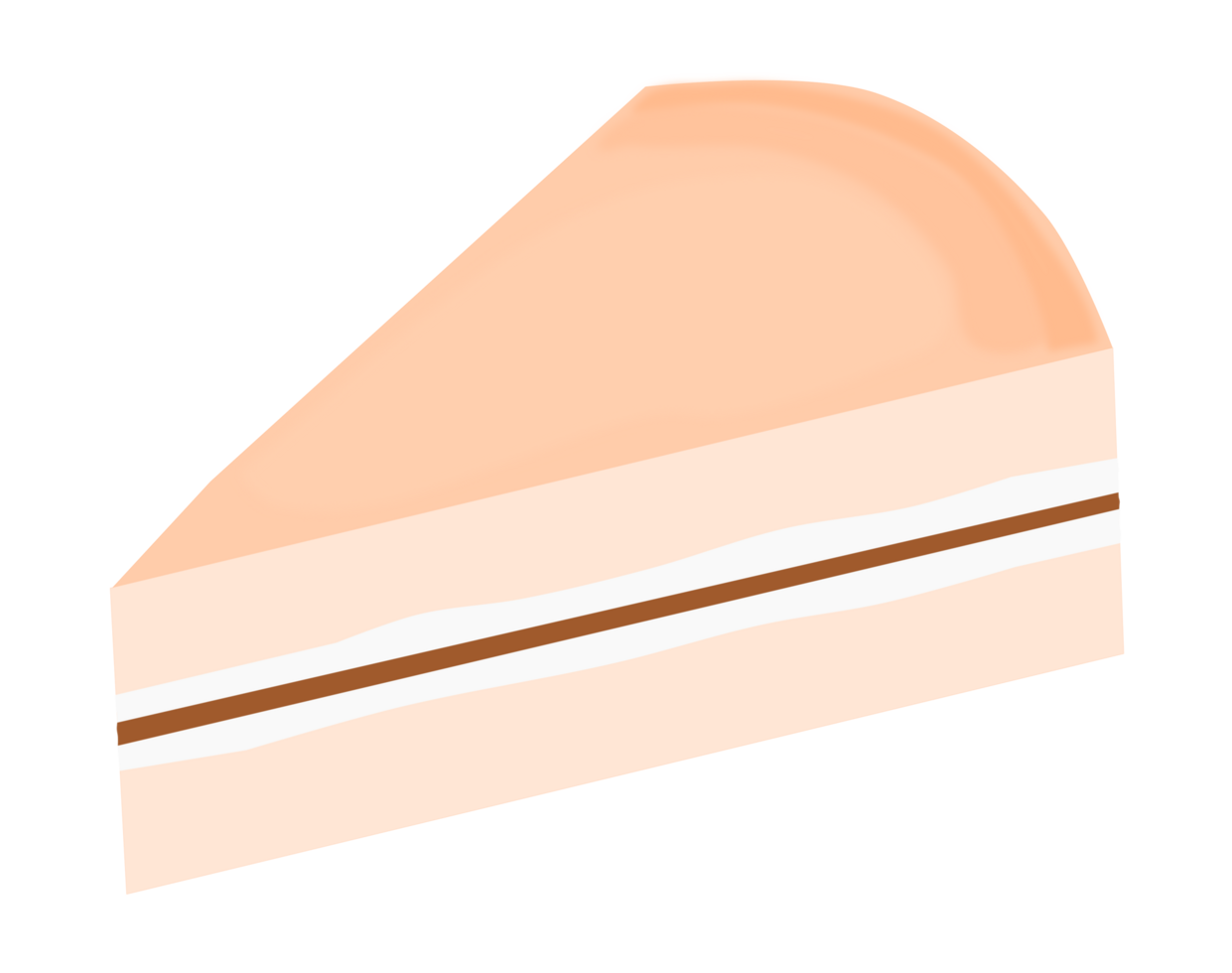 slice of two layer cake isolated on transparent background. png