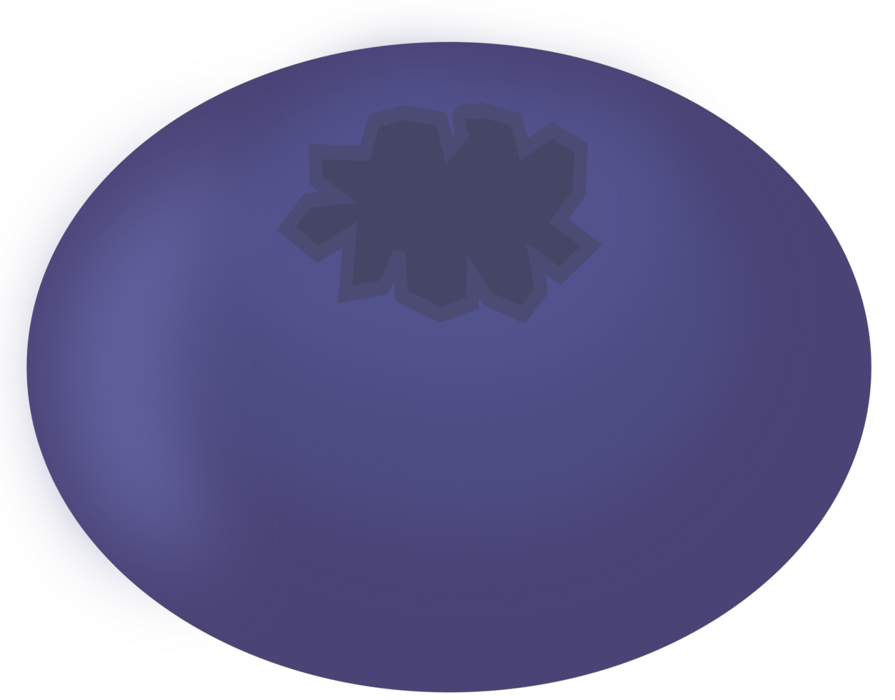 one blueberry isolated on transparent background. png