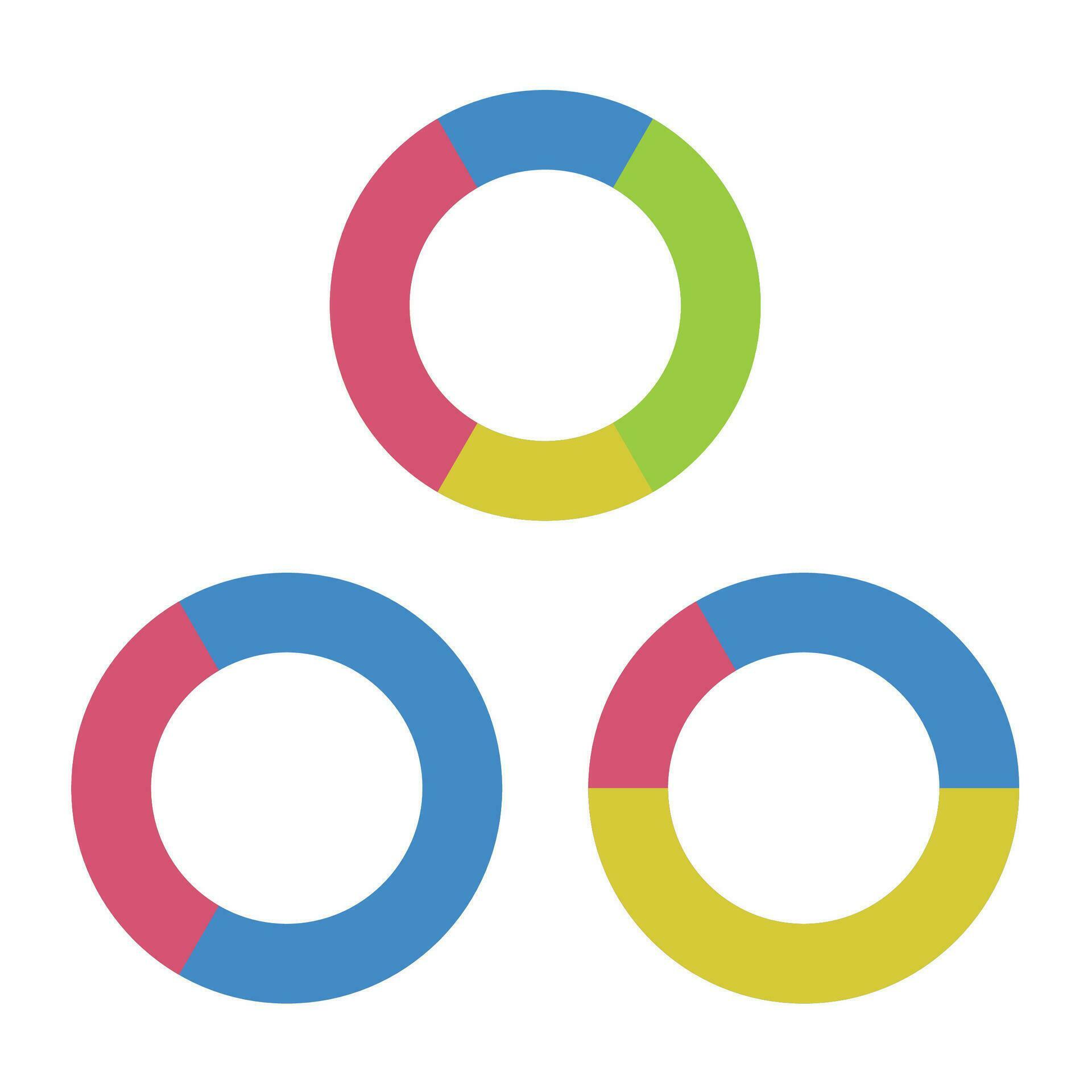 Round color chart. Template data element for infograph statistic