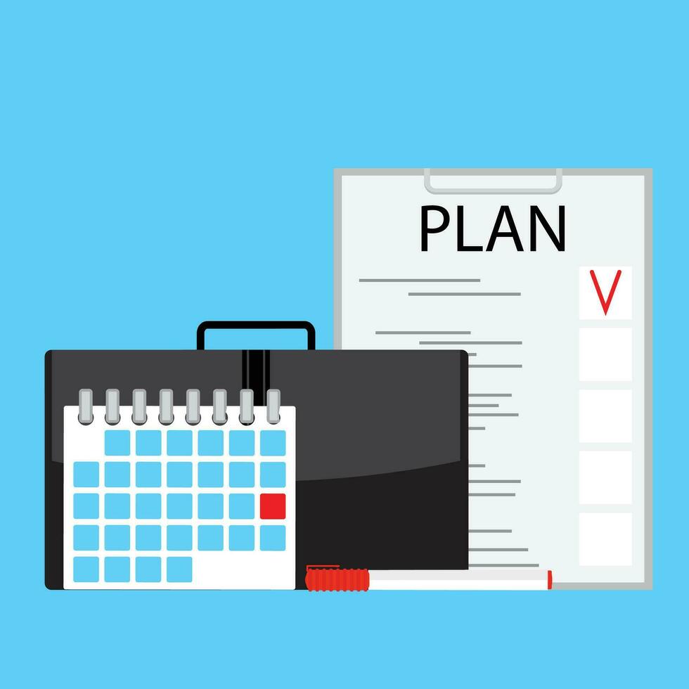 mensual plan vector. mensual planificador ilustración concepto negocio vector