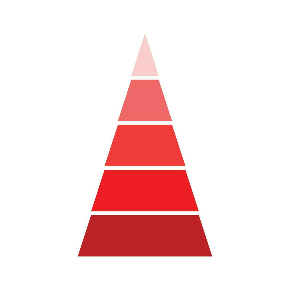 Triangular red indicator. Template of modern presentation diagram graph indication. Vector illustration