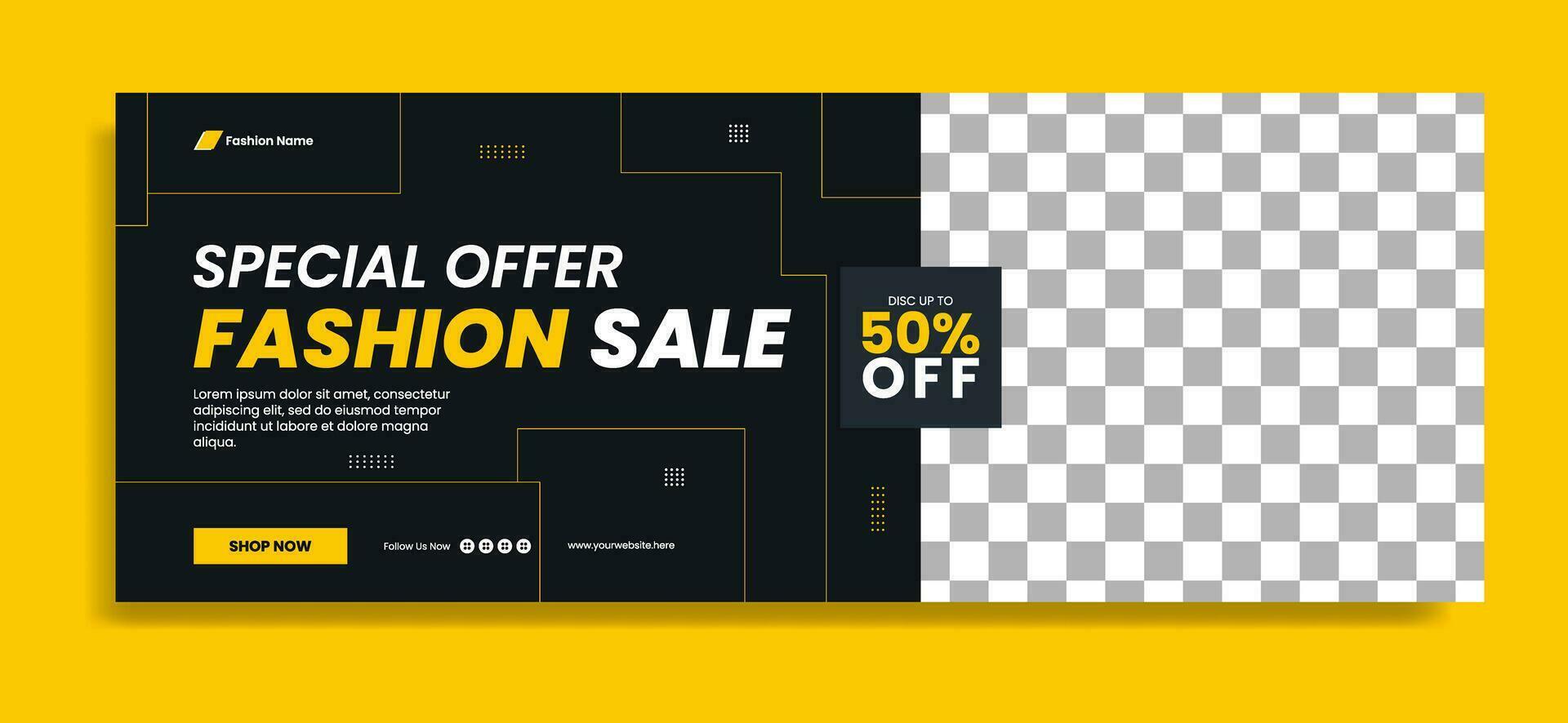 Business horizontal banner template design. It is suitable for social media advertising, Fashion Brand Promotion, Digital Marketing, etc. vector