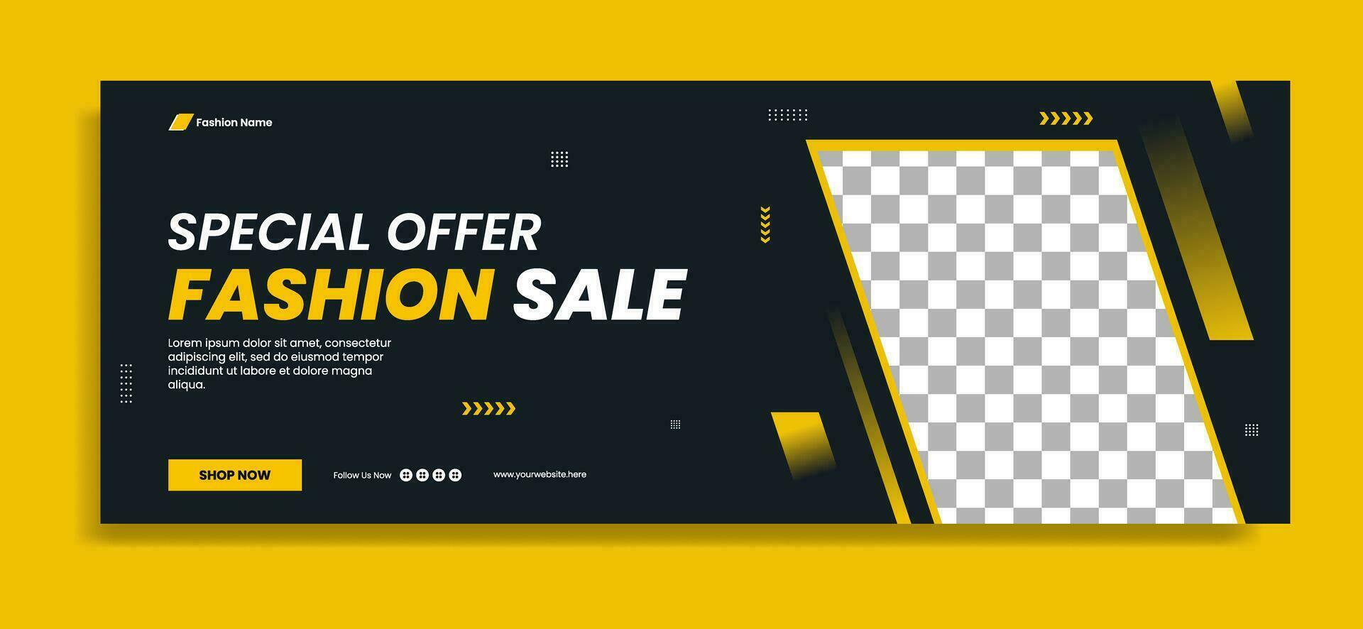 Business horizontal banner template design. It is suitable for social media advertising, Fashion Brand Promotion, Digital Marketing, etc. vector