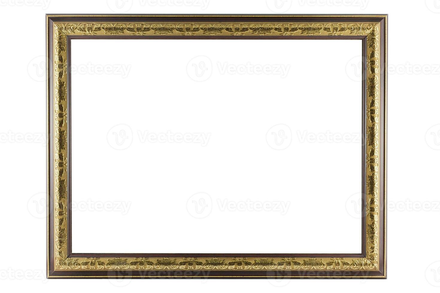 Bronze and Gold Frame isolated on white background. photo