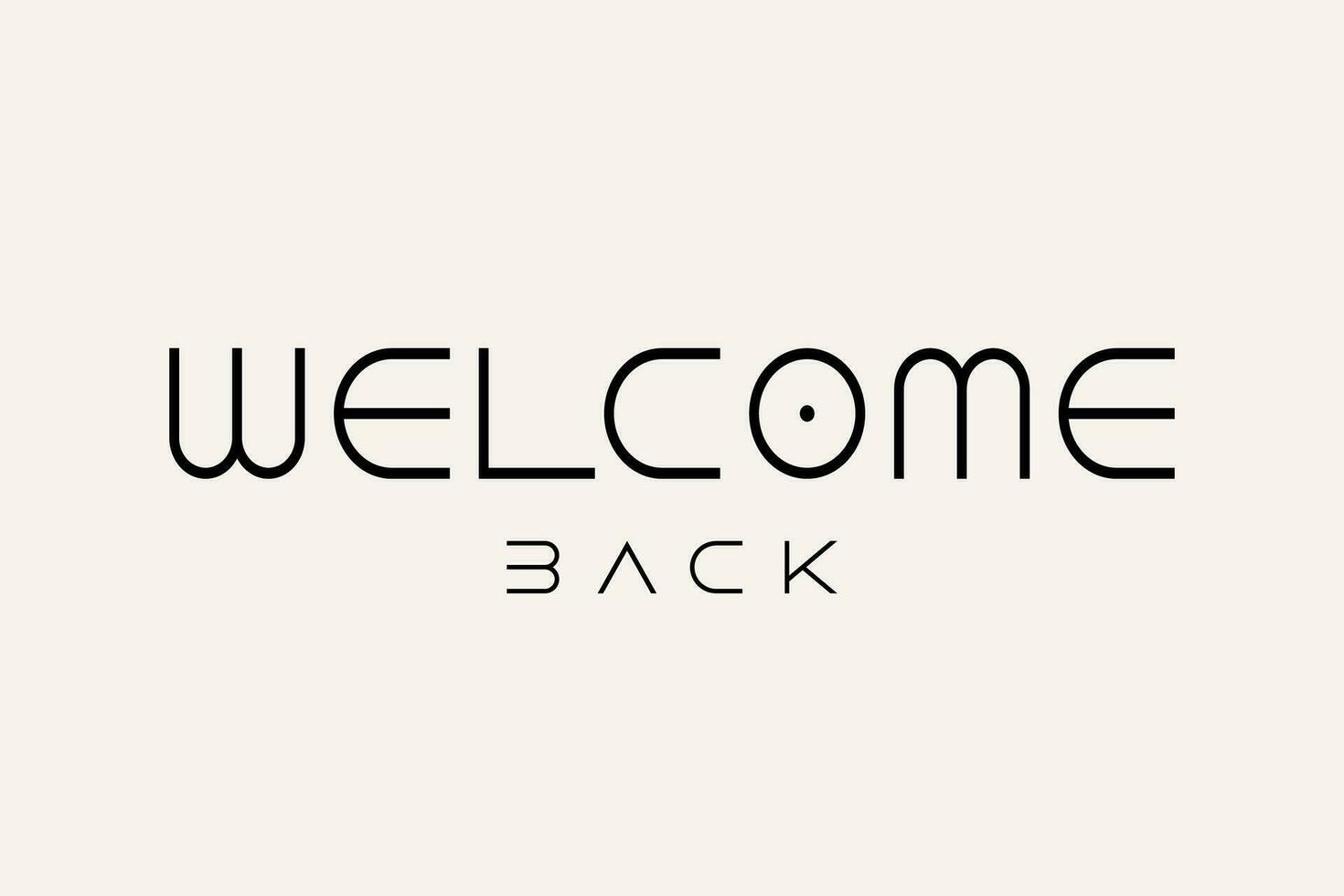 Welcome back black line lettering. Hand drawn modern calligraphy isolated on white. Black simple inscription with swashes, wavy lettering text. Design for holiday greeting card and invitation. vector
