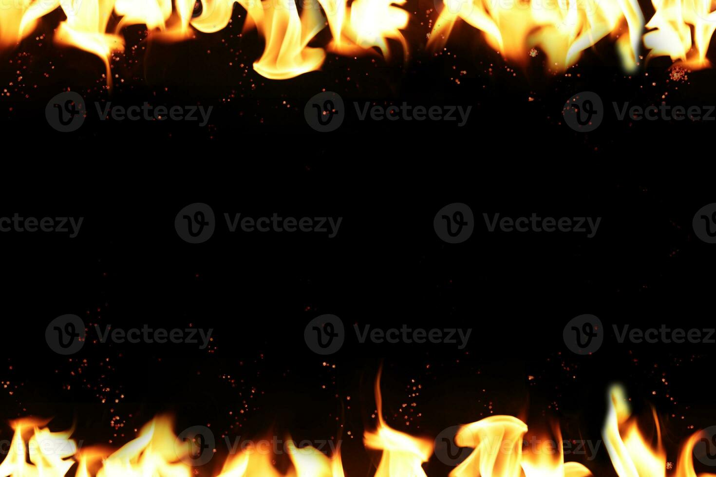 Hot temperature fire frame background. photo