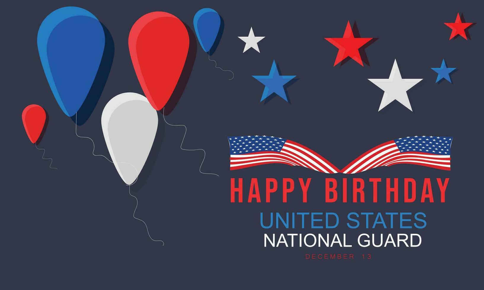 unido estados nacional Guardia cumpleaños. fondo, bandera, tarjeta, póster, modelo. vector ilustración.