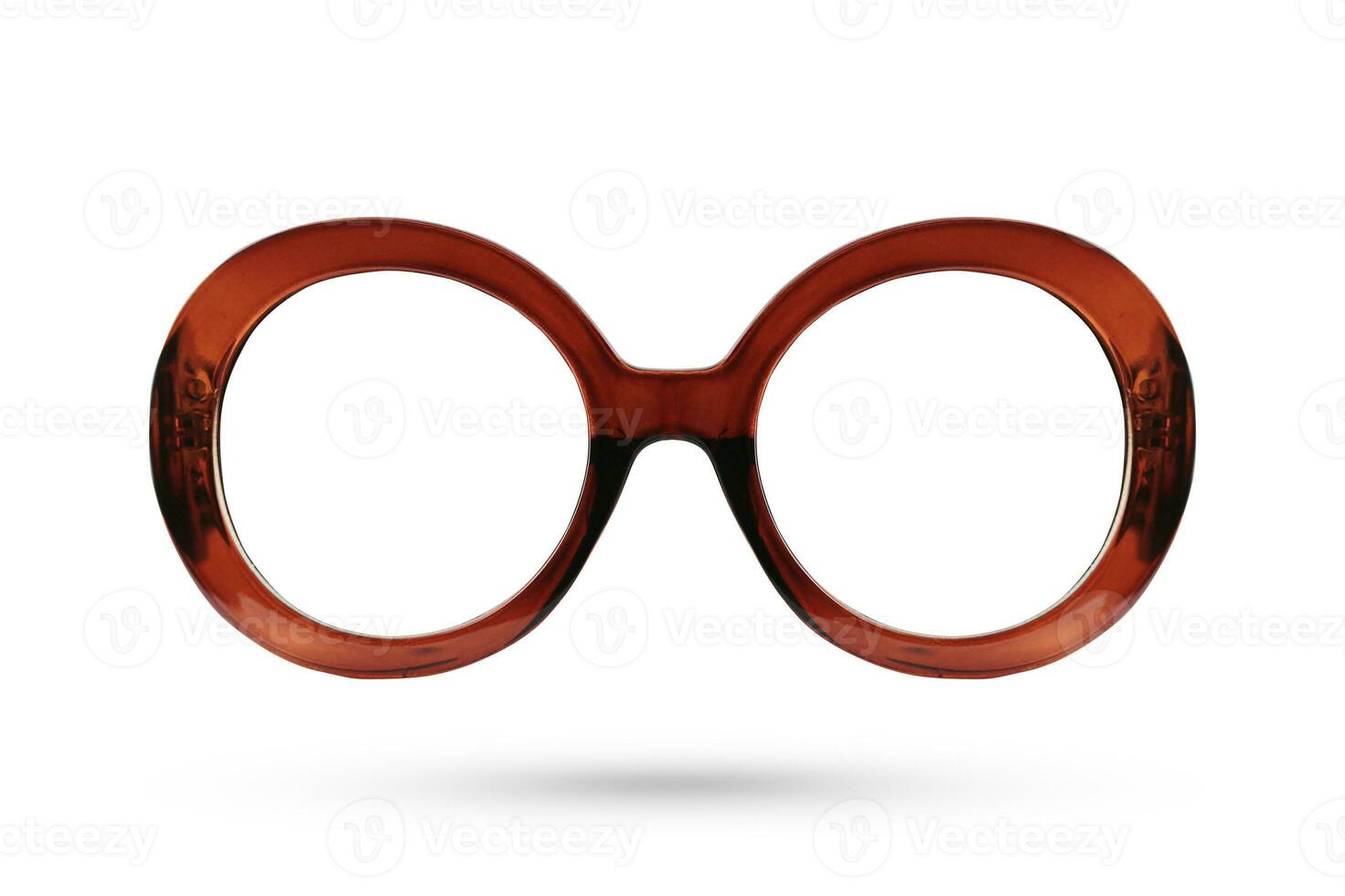 Fashion brown glasses style plastic-framed isolated on white background. photo